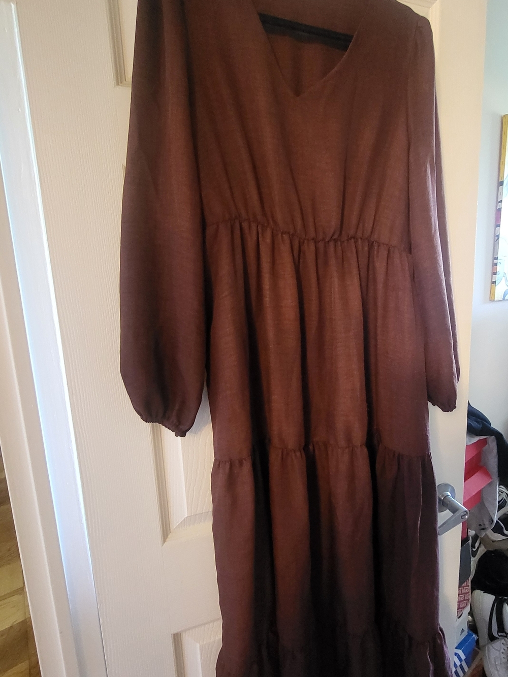 Tiered Long Sleeve Maxi Dress